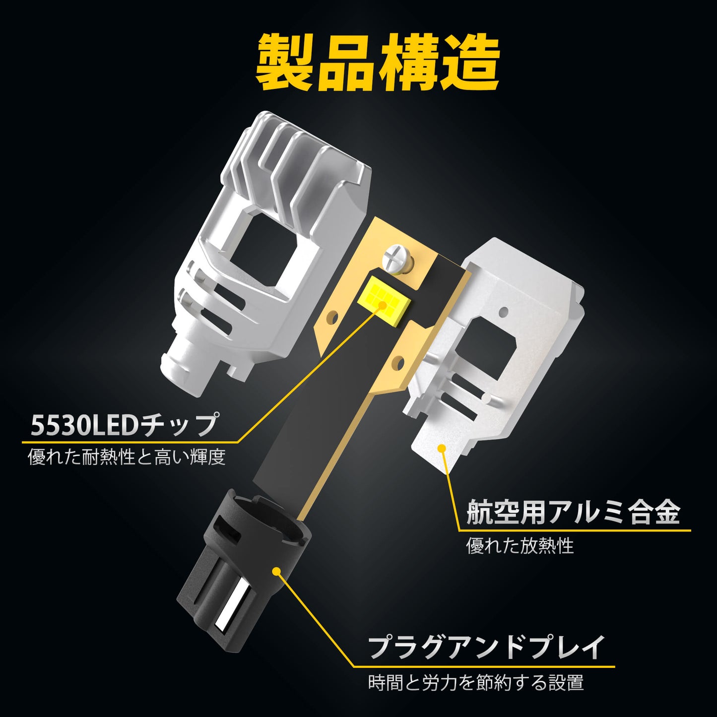 T15 LED バックランプ 2000LM 6000K DC12V 高輝度 簡単取付