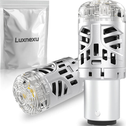 Luxnexu S25 ダブル球 ホワイト BAY15D P21/5W LEDバルブ 汎用 超高輝度 テールライト/ブレーキライト DC12V車用 車検対応 6000-6500K