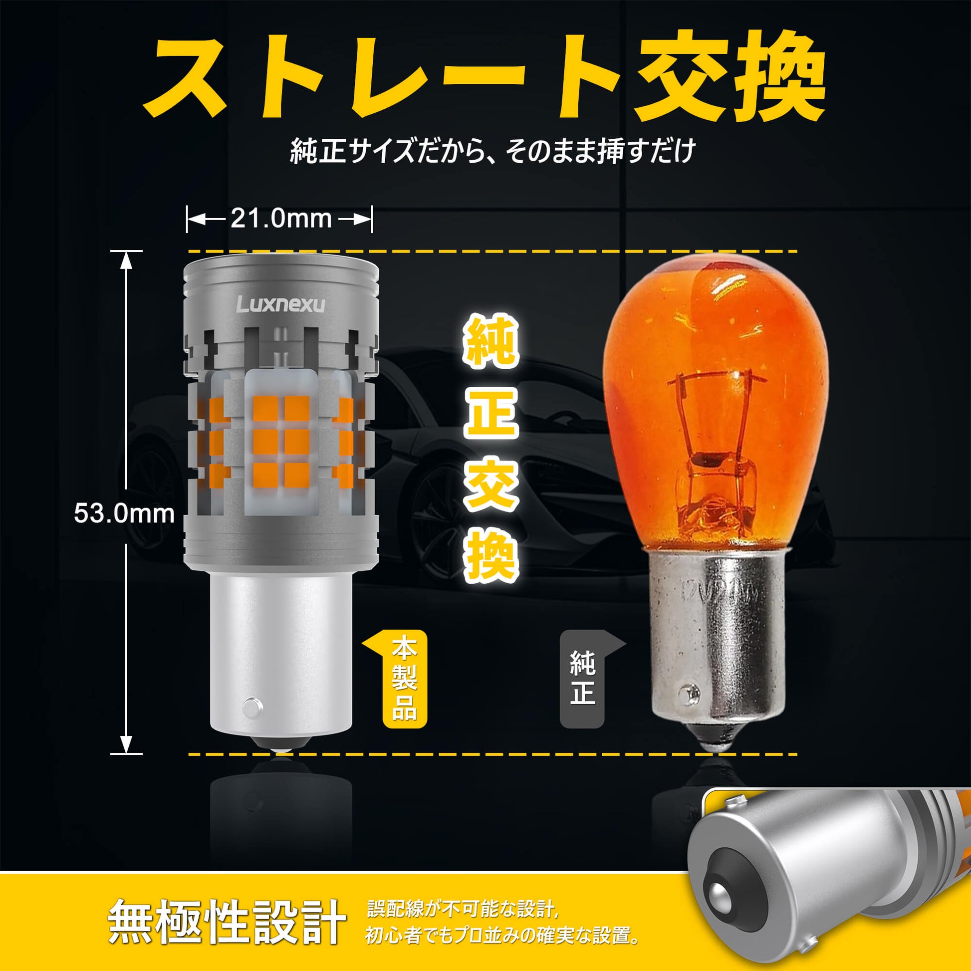 Luxnexu S25 LEDウインカー 取り付けイメージ