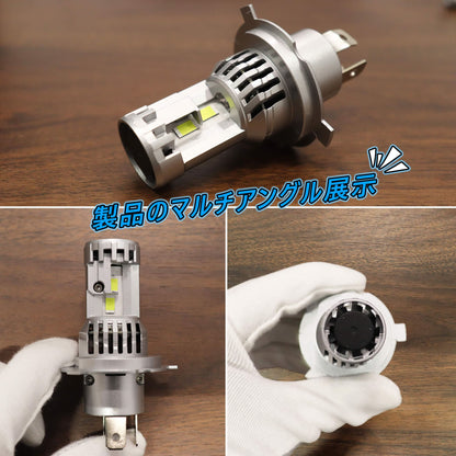 Luxnexu H4 LED ヘッドライト 車検対応 Hi/Lo 12000LM 50W*2 6000K ハロゲンサイズ型 高輝度LEDチップ搭載 デュアルファン冷却設計 高効率放熱 長寿命 2個入り 車用 バイク用 DC12V