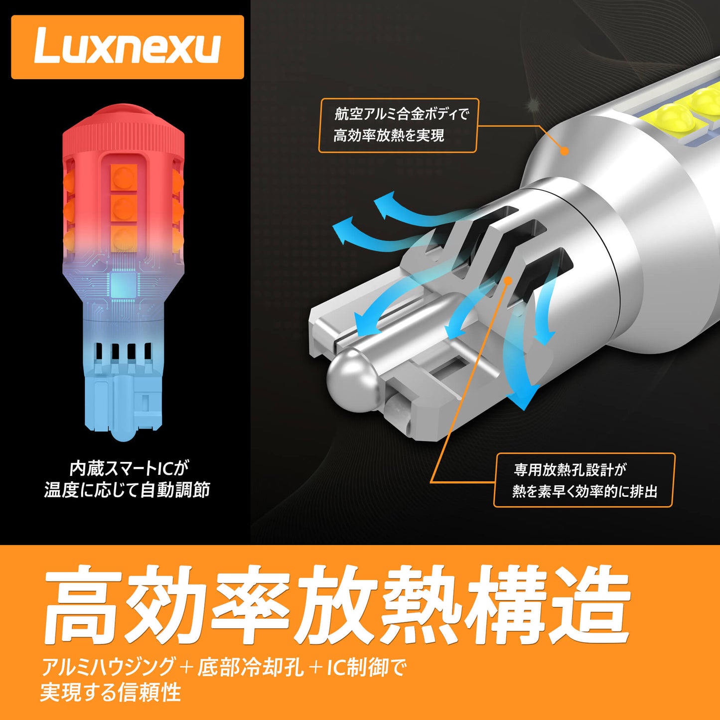 Luxnexu T16 LEDバックランプ 取り付けイメージ