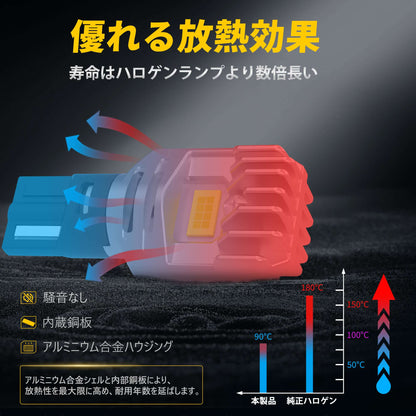 T16 LED バックランプ 爆光 2000lm 高輝度 車検対応 キャンセラー内蔵 無極性設計 50000時間長寿命 6500K ホワイト 2年保証 2個セット